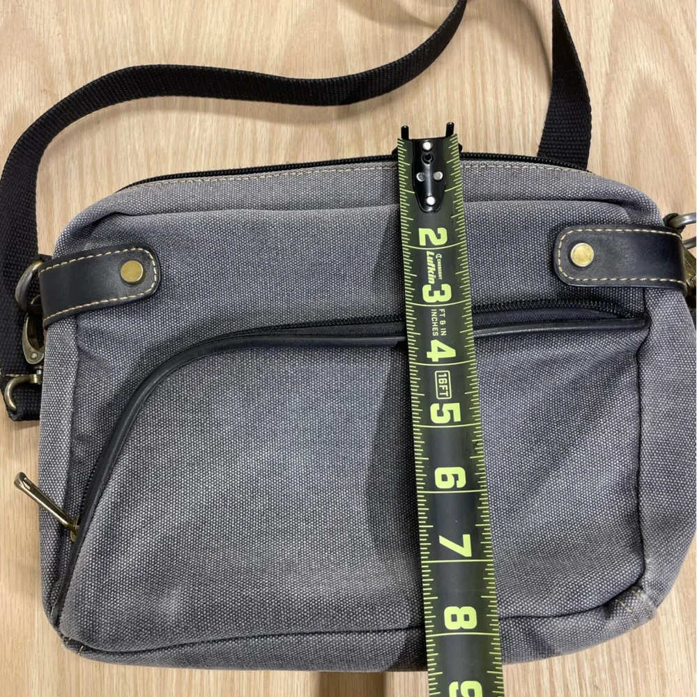 Cargo it Crossbody Bag Gray Canvas Adjustable